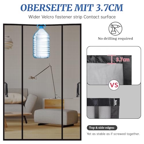 Moustiquaire de porte aimantée à double ouverture pour balcon et entrée - 7