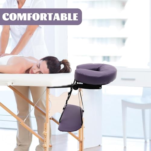 Coussin de visage en U violet pour table de massage évitant les douleurs de cou - 4