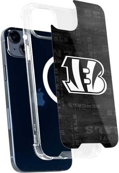 Skinit Phone Case Compatible with MagSafe iPhone 15 Plus - Officially Licensed NFL Cincinnati Bengals Black & White Design