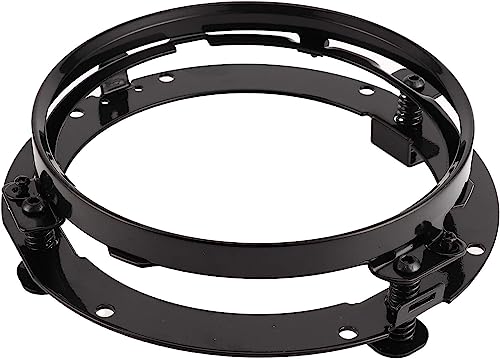 Aramox Soporte de montaje de faros delanteros, 7 pulgadas Soporte de montaje de faros delanteros Luz delantera Soporte redondo Base de fijación para JK(Negro)