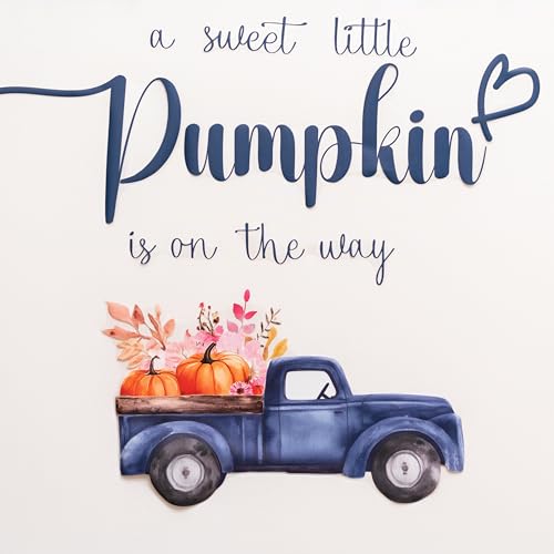 Vinilo decorativo para baby shower con diseño de calabaza azul miniatura 7