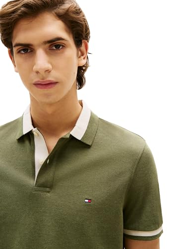 Tommy Hilfiger Men's Short Sleeve Casual Polo Shirts in Regular Fit with Stretch and Contrast Collar Designs2