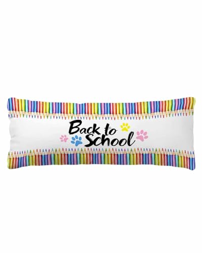 Pillowcase 20x54 Inch - Body Childlike Back-to-School Season Pencil 1 Soft Brushed Microfiber Pillow Covers with Hidden Zipper Closure Bed Pillow Shams for Bedroom Sofa Car, 1pcs
