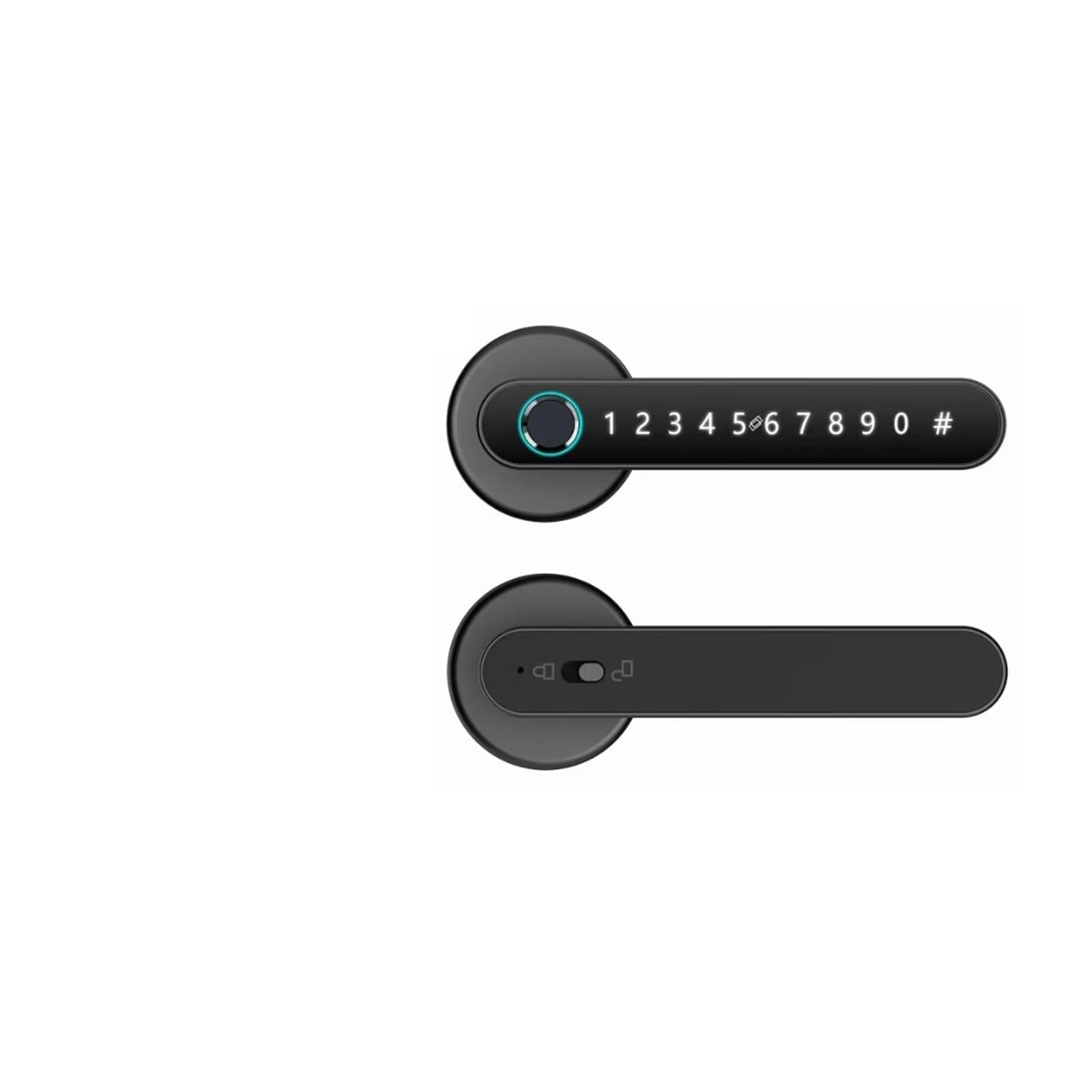JVDDI Smart Door Handle, Smart Biometric Handle Ultra Secure Fingerprint Lock with IC Card Password Mechanical Key Unlocking