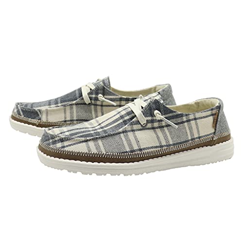 Image of HEYDUDE Women's Wendy Plaid | Women's Shoes | Women's Lace Up Loafers | Comfortable & Light-Weight