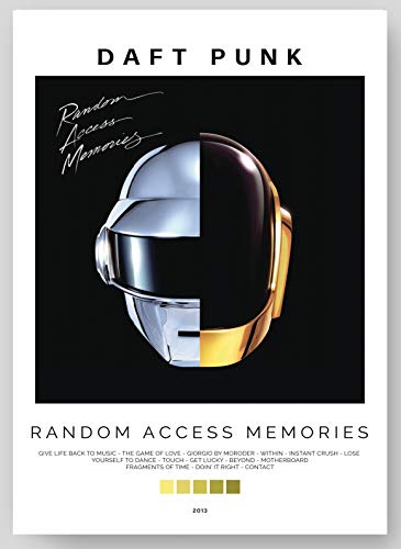 Daft Punk - Random Access Memories Album Cover Poster Print With Track List and Color Tiles - 11