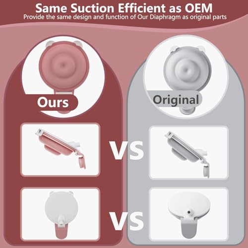 Image of Double-Layed Diaphragm Replacement Accessories Only Compatible with Mom Cozy Upgraded Mobile Flow M9, Upgraded M9 Diaphragm Breastfeeding Parts, Not Original Parts, 2Pack Red