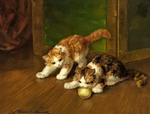 Pintura por números de gatitos y gatos con pinceles y acrílicos sobre lienzo DTAUPREB