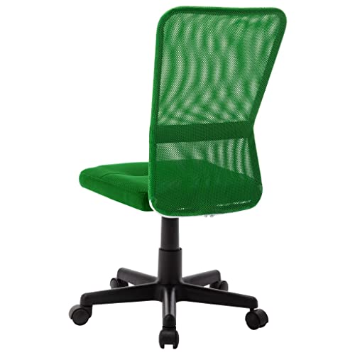 vidaXL Silla de Oficina Giratoria Trabajo con Repaldo Asiento Sillón Mobiliario Estudio Escritorio Despacho Ordenador de Tela de Malla Verde - imagen 4