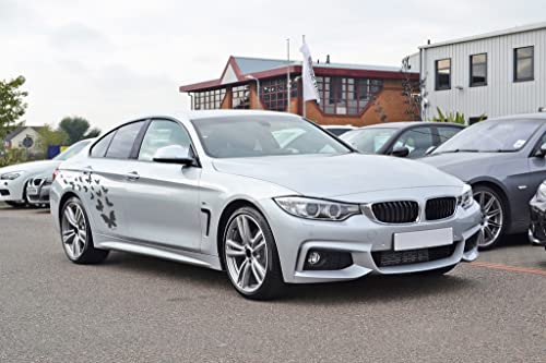 H2 Decal Black Butterfly Car Decals | Transparent Film, Easy To Wrap And Remove, Pack For 2 Sides, Best Fit For White Color Vehicles | Side Large Decal For Sedan, Truck, Suv | Accessories For Women #TOP4