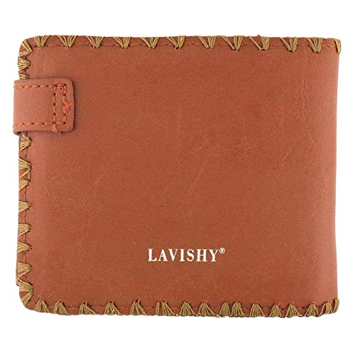 Divine Peacock Peacock Feather Embroidery Vegan Medium Bi-fold Wallet (Brown)3