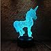 Produktbild Nachtlicht 3D Creative Unicorn Led Tischlampe Laterne 7 Farbwechsel Nachtlicht Lampe Led Cartoon USB Light Weihnachten Neujahr Geschenke