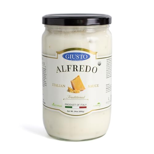 Giusto Sapore Traditional Italian Pasta Sauce 24oz - All Natural Non GMO Italian Premium Gourmet Brand - Made in Italy and Family Owned (Alfredo Sauce)