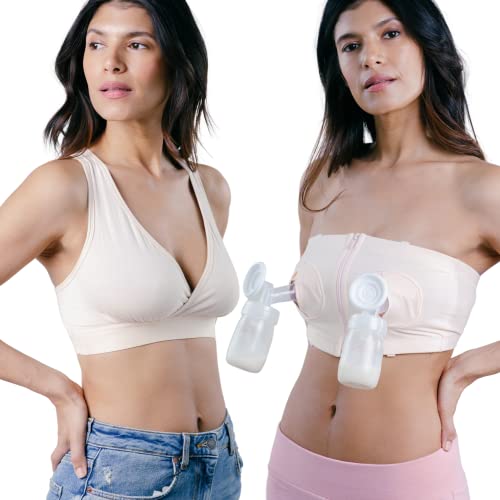 Image of Simple Wishes Hands-Free Breast Pump Bra | 11" Adjustable Size Pumping Bra Hands Free Band || L-Plus, Soft Pink
