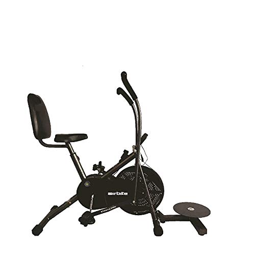 Image of Monex Air Bike Exercise Cycle| Moving Handle Gym Bike| Deluxe Design of Crossfit Fitness| Lifeline for Cardio Work Out| Stamina BGA 2001 Exercise Bike| Dual Action Airbike with Back Rest and Twister