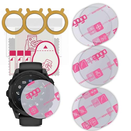 6x apgo Ultra-Clear Hybrid szkło ochronne do Garmin Tactix 8 51mm AMOLED, elastyczne szkło nano, świetna alternatywa dla szkła hartowanego, odporne na zarysowania, pełny klej