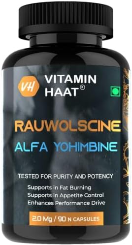 Alpha Yohimbine 2mg | Premium Pre workout Supplement for Men and Women | Weight Loss Products | Belly Fat Burner | Pre-workout Alpha Yohimbine Hcl 98% Rauwolscine 90 Capsules by VitaminHaat