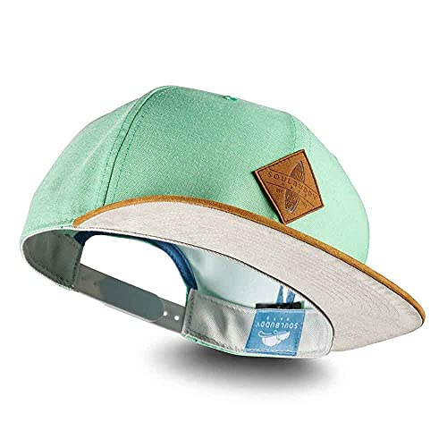 Soulbuddy Snapback Hats for Men and Women Mint Green One Size – Adjustable Flat Brim Baseball Hat