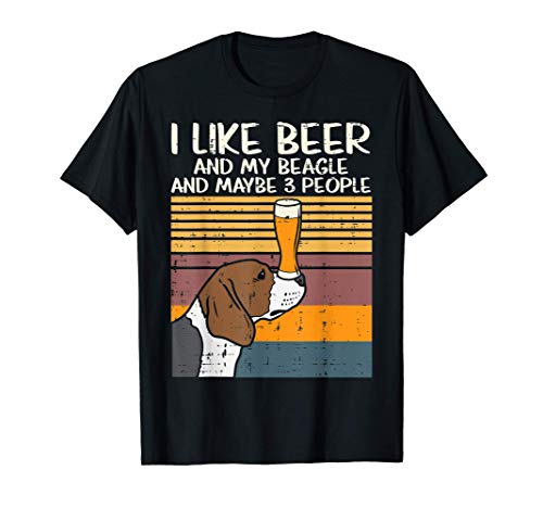 Like Beer Beagle 3 People Funny Animal Pet Dog Drinking Gift Camiseta