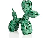 BOIHEGU Balloon Dog Statue Decor Polka Dot Dog Cool Stuff to Put on Shelves, Green Balloon Dog Statue Decoration Fun Paperweight, 5 inch Versatile Color Options