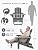 KINGYES Folding Adjustable Adirondack Chair with Retractable Ottoman, HDPE Weather Resistance Oversized Outdoor Chair with Cup Holder, Wood-Like Reclining Versatile Adirondack Chair, Grey