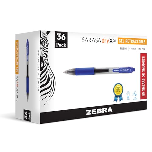 Stylo à gel bleu Zebra Pen Sarasa pour des notes de bureau impeccables et nettes