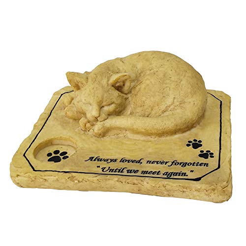 Mildahjoy Jhp Pet Memorial Stone Marker For Cat, 3D Cat Garden Stone, Cat Grave Marker Stone Headstone Tombstone,Cat Sympathy Gifts Loss Of Cat Memorial Outdoor #TOP2