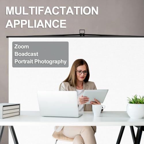 Image of EMART 77x92in Collapsible Chromakey Panel Portable White Screen