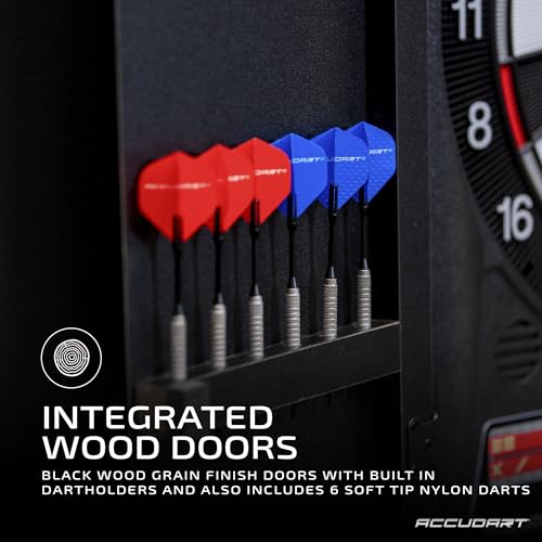 Electronic Dartboard Cabinet with 38 Game Modes and 137 Variations - Advanced Features and Colorful Backlit Scoring - Ideal for Dart Enthusiasts
