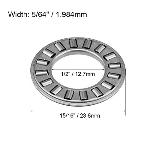 Uxcell Nta815 Thrust Needle Roller Bearings 1/2" Bore 15/16" Od 5/64" Width 2Pcs #TOP1