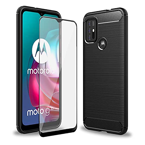 Olixar Case With Screen Protector For Motorola Moto G30, Stylish 2 In 1 Protection - Defend Your Phone & Screen From Drops, Shocks And Scratches - Sentinel - Black #TOP4