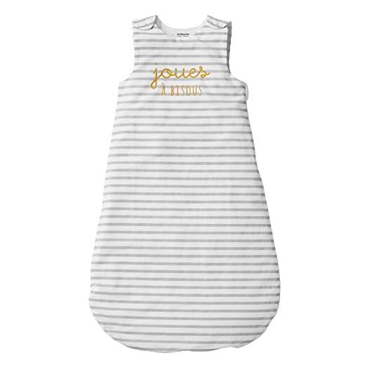VERTBAUDET Gigoteuse spécial été sans manches JOUES A BISOUS rayure grise 0/6 M