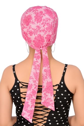Image of Pure Cotton Double Layer Head Scarves Hair Wrap Cap, Adjustable Free Size Head Cover for Women, Girls, Under Helmet Cover