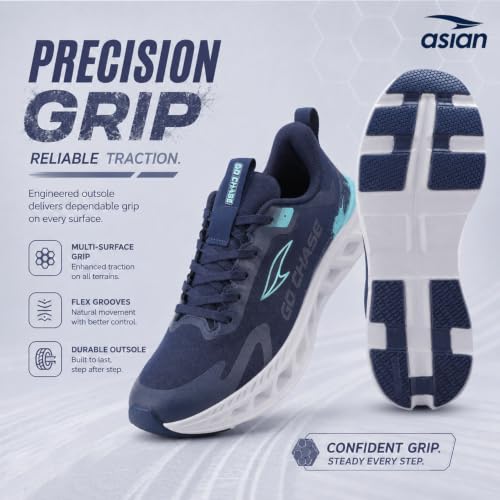 Image of ASIAN Quantum-56 Men's Running Shoes with Stylish Air Coil Sole, Breathable Knit Upper, Lightweight & Memory Foam Cushioning for All-Day Comfort