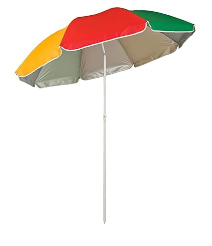 JMS we create smile BEACH PARASOL MULTI COLOUR 1.8M Round Umbrella Outdoor Sun Shade For Beach/Pool/Patio UV protection | UV30 RATED WITH TILT
