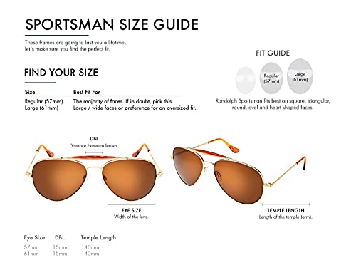 Randolph Eyewear Sportsman Aviator Sunglasses for Men & Women – Non-Polarized & Polarized, 23k Gold UV Protection Sunglasses4