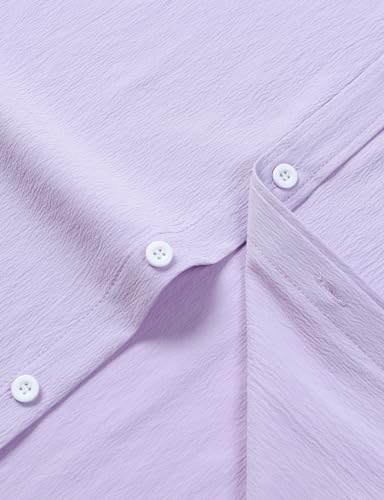 Image of JEMITOP Mens Stretch Wrinkle Free Texture Shirts