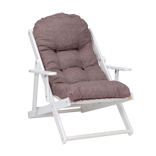 LIBEROSHOPPING.eu - LA TUA CASA IN UN CLIK Fauteuil Relax, inclinable en 3 Positions, Cadre de Jardin Blanc Coussin de transat Super rembourré de Haute qualité (Gris)