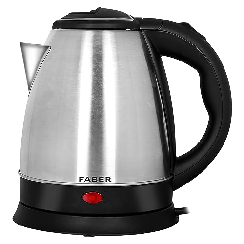 Image of Faber 1.5L Electric Kettle | Boil Water, Make Tea, Coffee, Instant Noodles, Soup | SS Body, Cool Touch Handle, Wide Mouth & Filter, 360 Swivel Base, Auto Cut-Off, Over & Dry Heat Protection | (SS)