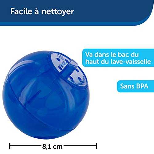 PetSafe - Jouet Distributeur de Croquettes pour Chat SlimCat, Jouet Interactif à Friandises – Faire de l’exercice en s’amusant et aide à perdre du poids, 150 ml de croquettes – Bleu – Image 4