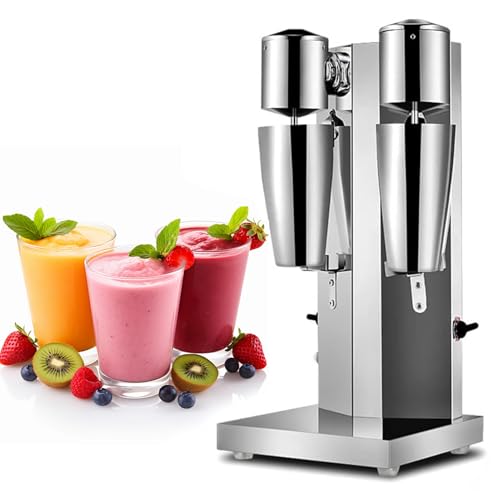 Máquina De Batidos Comercial, Batidora De Milkshake 18000rpm Con Vaso Mezclador De 800ml, 2 Velocidades Ajustables, Mezcladora Eléctrica Para Cóctel/banana/fresa/café double head