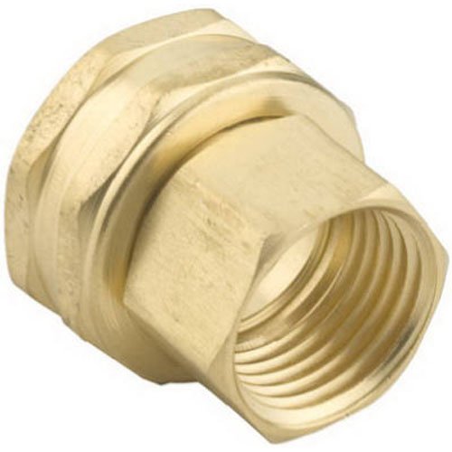 Threaded Pipe To Hose Connector, Brass, Swivel, Double Female 1/2 NPT x 3/4-In. NH -5FPS7FGT