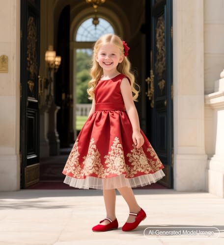 Image of PHIRAMIN Toddler Flower Girl Glitter Dress Shoes Little Girl Ballet Flats Bow Wedding Party
