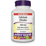 Webber Naturals Calcium Citrate, 120 Tablets, High Absorption, Helps Support Bones and Teeth, Vegan