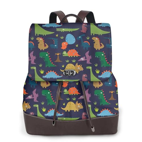 Sac à dos en cuir femme palmier dinosaure aux finitions luxe