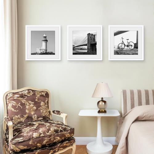 Image of Picrit 16x16 White Picture Frame, Poster Frame for Wall, 3 Pack