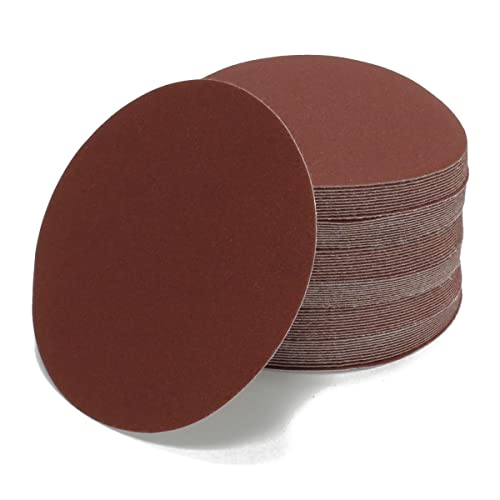 Woltersberger® 50 Stück Exzenter Schleifscheiben Ø 150mm | Körnung P60|P100|P150|P320|P1000 | ungelocht in rot | für optimales schleifen, vielseitig einsetzbar | Klett Schleifpapier Klettscheiben Set
