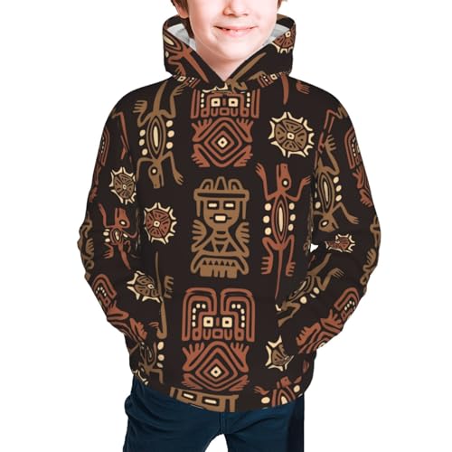 Mexican Totem Kids Pullover Hoodies Boys Sweatshirts Girls Athletic Clothes with Pocket2