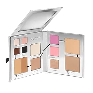 Woosh Beauty, Fold out Face Original Makeup Palette, Travel, All in One, Neutral Cream & Powder (#2.5 Medium Tan)