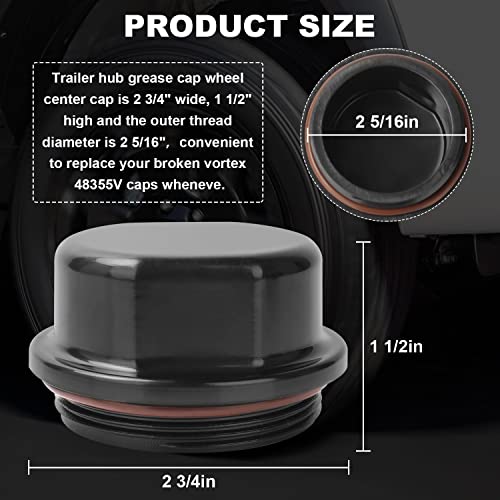 Hub Dust Cap 81143 Fits For Dexter Vortex Caps Replacement/Boat Trailer Hub Kit Fits For K71-G01-73 21-261 Vortex Hub Dust Cap Fit For Boats, Trailers & Other Hub Kits (2 Pcs) #TOP6